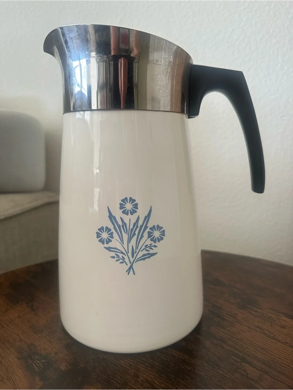 Vintage blue cornflower corningware percolator 9 cup coffee pot